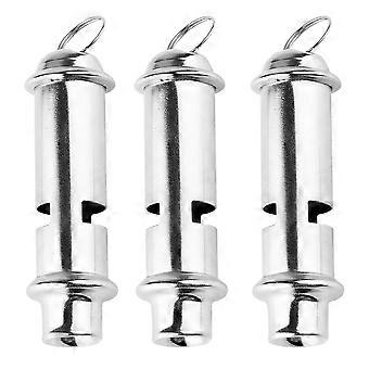Survival Whistle Outdoor Stainless Steel Whistle for Camping 3Pcs Lanyards