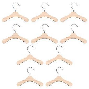 Mini Pet Dog Clothes Hangers Wooden Pet Apparel Hangers Dog Clothing Hanging Rack Silver Portable 10Pcs