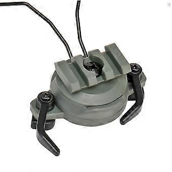 Rotary Tactical Helmet Adapter Set Paintball Headset Holder Headphone Accessory for 19-21mm Guide Rail (Green)