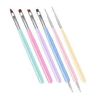 Nail Art Pen Wooden 6Pcs for Manicure Nail Painting Tools