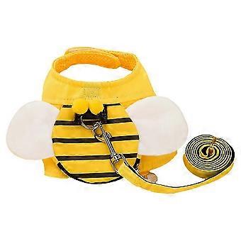 Dog Harness and Leash for Pet Use with Mesh Vest and Leash 1Set Yellow