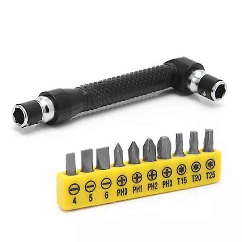 Professional 10 in 1 Torx Flat Angle Head L-shaped Twin Wrench Driver Torx Flat Socket Screwdriver Bit Multi-function Tool