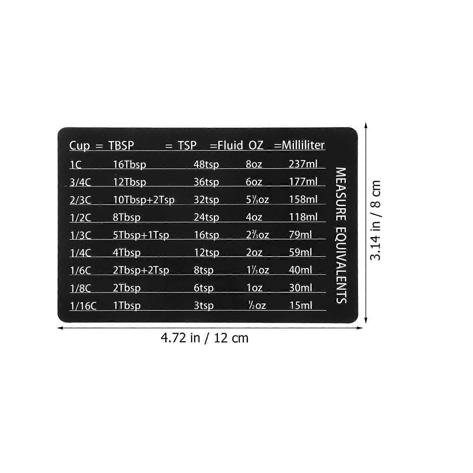 Magnetic Kitchen Conversion Chart Professional Measurement Refrigerator Magnet