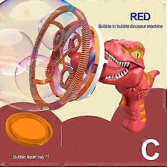 Dinosaur Bubble Machine Gun Toy for Kids - 1 Set Automatic Bubble Blower with Lights, Outdoor Party Toy