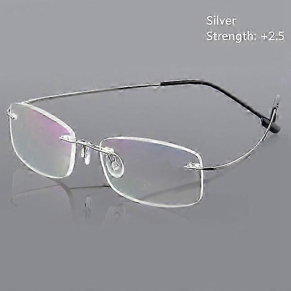 Reading glasses with memory titanium SILVER STRENGTH-250 silver