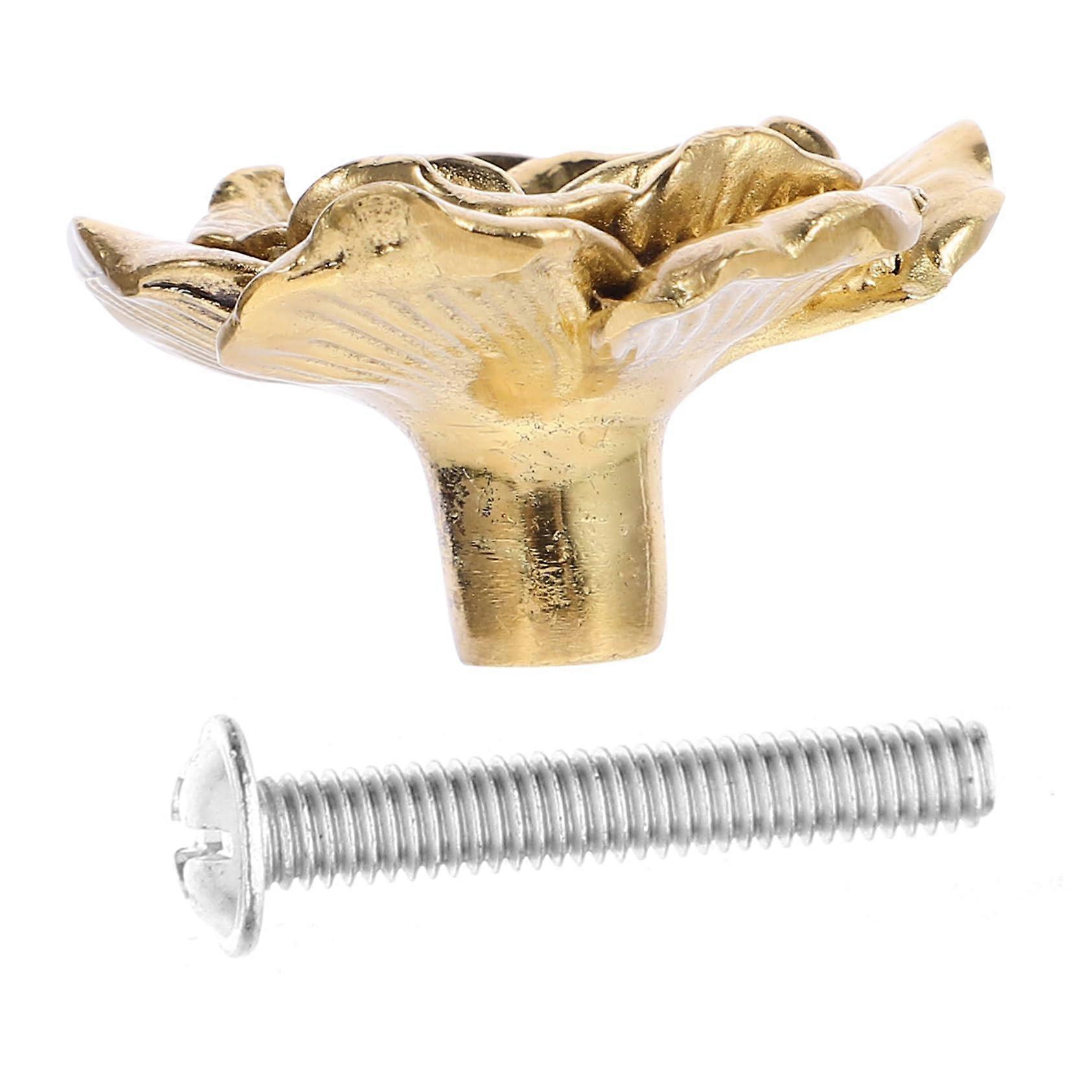 Brass Cabinet Knobs and Drawer Pull Handles with Decorative Flower Shape, Modern Boho Design, Durable Finish