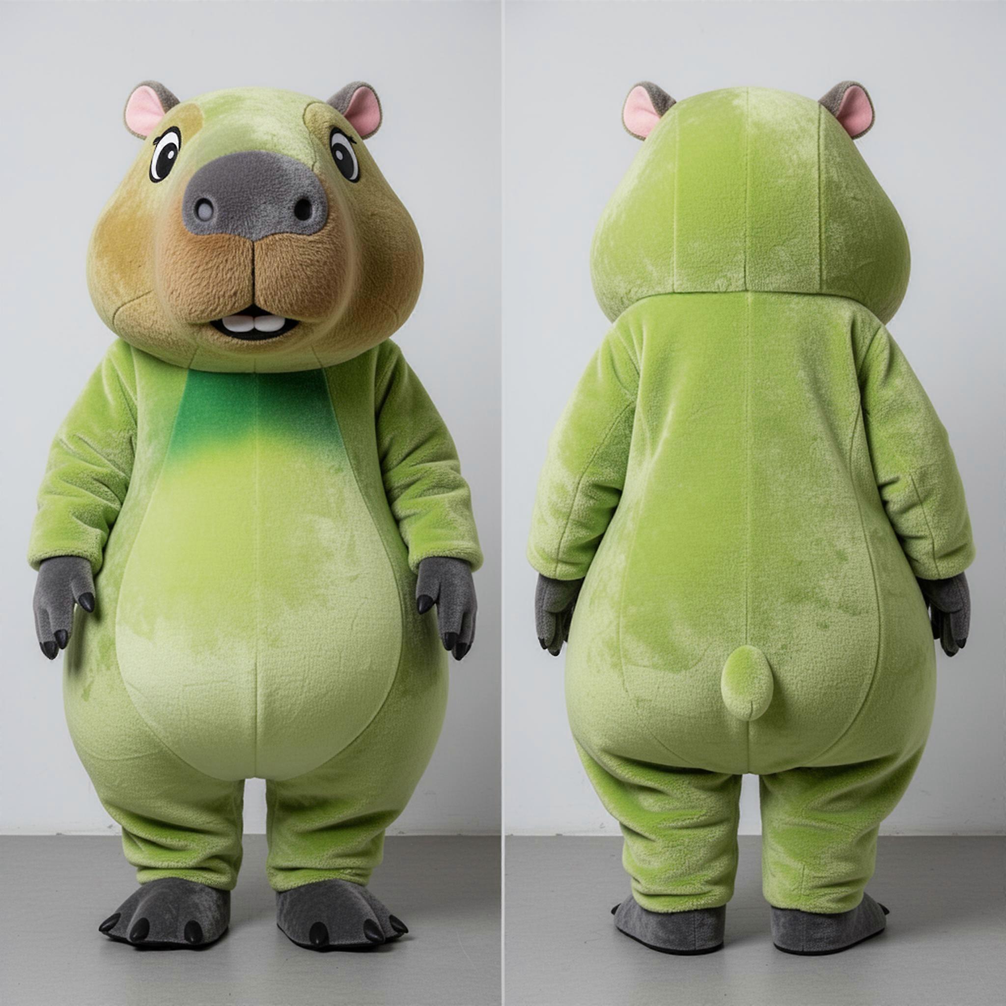 MASTICOT Lime Green Glasses Capybara Mascot