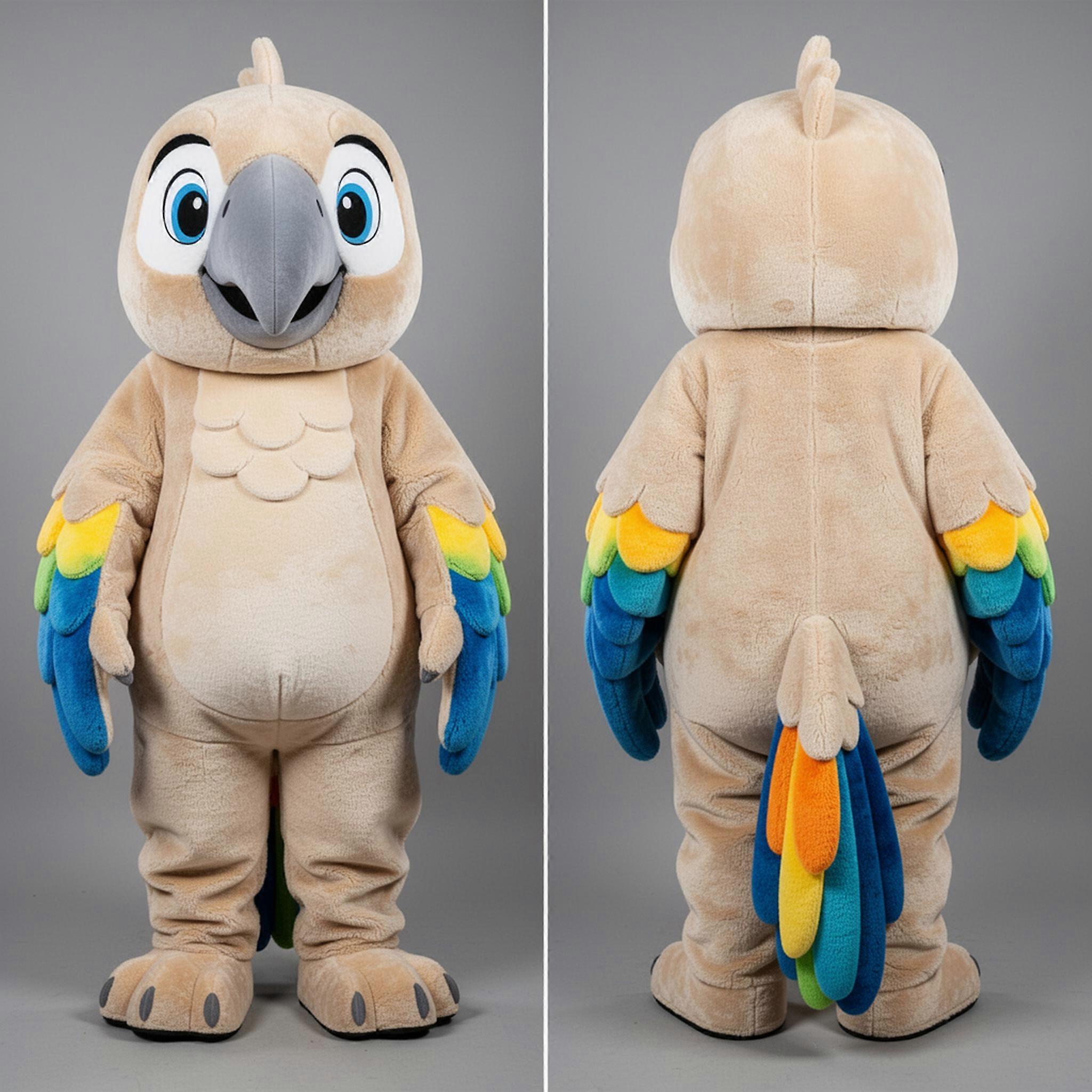 MASTICOT Beige Vibrant Macaw Mascot