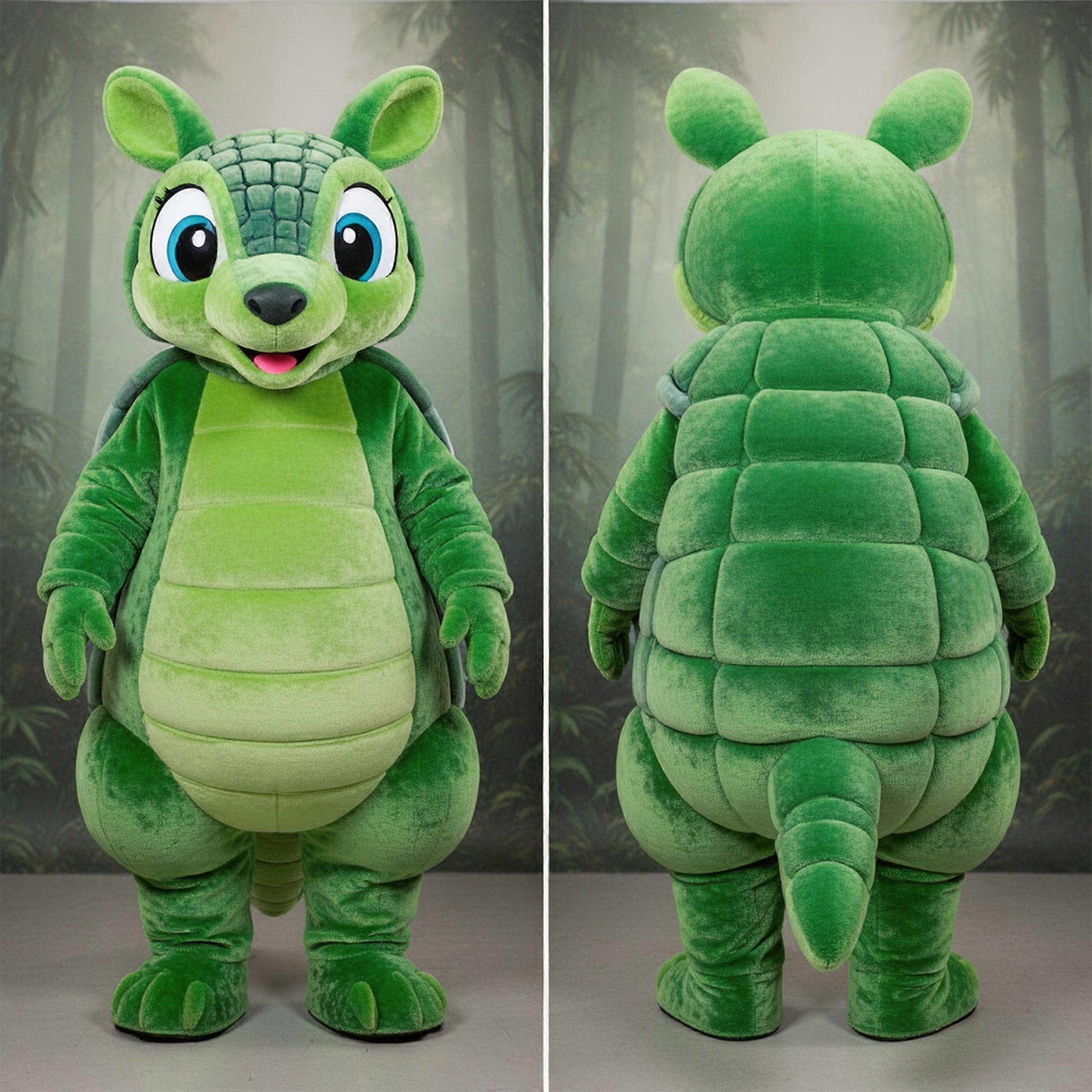 MASTICOT Emerald Green Broad Shouldered Armadillo Mascot