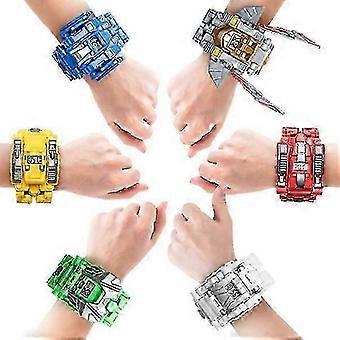 Orologio robot trasformabile multifunzionale 3 in 1 per bambini, orologio da polso elettronico Transformers Toys blu xyxa