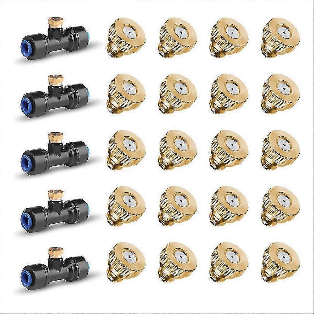 20 Pack Brass Misting Nozzles Set