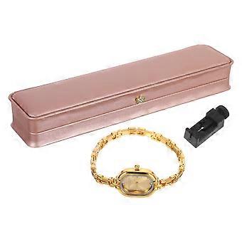 Elegant Women Waterproof Bracelet Watch in Golden Stainless Steel 1Set