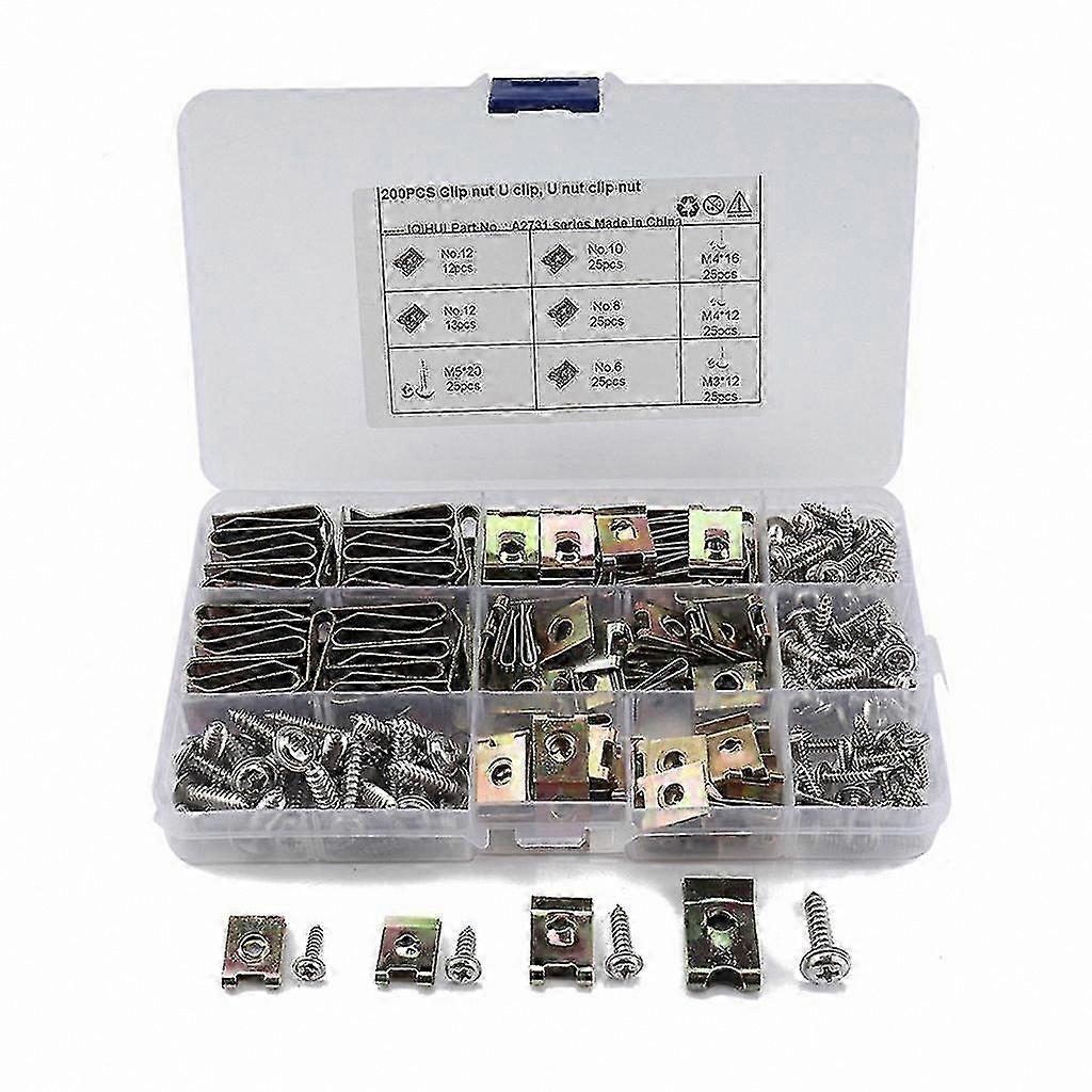 200-Piece Self-Tapping U-Nut Clip Kit