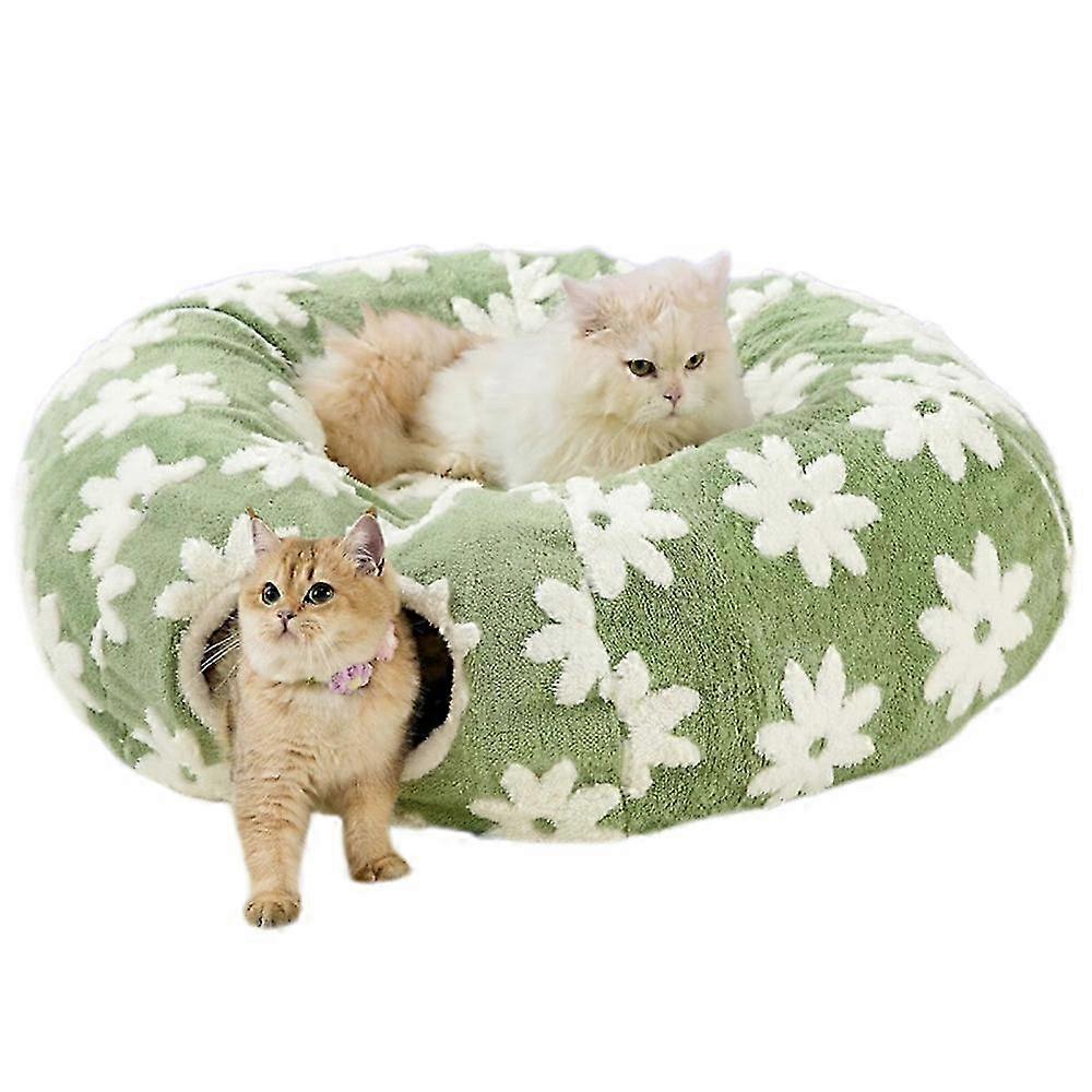 Flexible Flower-Design Cat Tunnel Bed