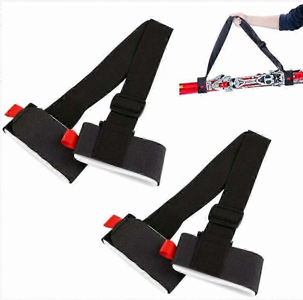 Adjustable Padded Ski Straps Black