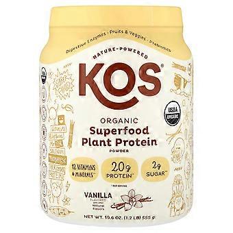 KOS, proteína vegetal orgánica en polvo con sabor a superalimento, vainilla, 555 g (1,2 lb)