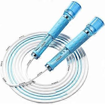 Adjustable Speed Jump Rope 2.8M with Scale for Fitness & Endurance Training, Non-Slip Skipping Rope for Adults & Kids - Blue fyt