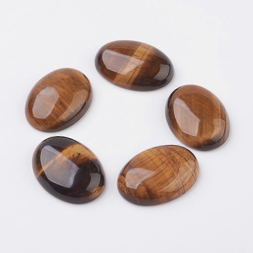 20pcs  Tiger Eye Flat Back Cabochons Oval 30x22x7~8mm