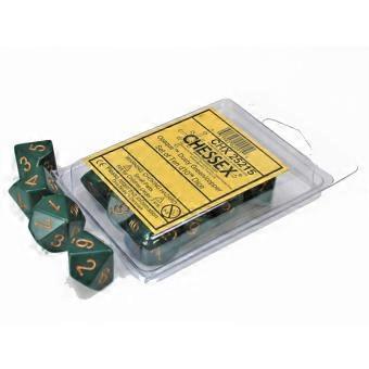 Chessex Opaque Dusty Green Copper D10 Dice Set 10 pieces Polyhedral RPG Gaming