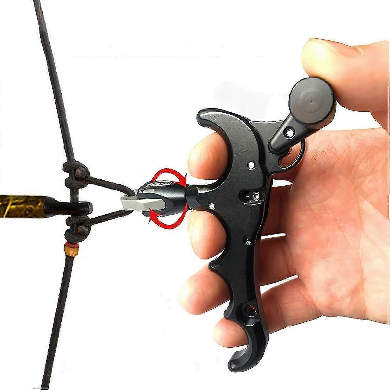 Archery Bow Release 4 Finger Trigger Thumb 360 Degree Rotatable Adjustable for Compound Bows