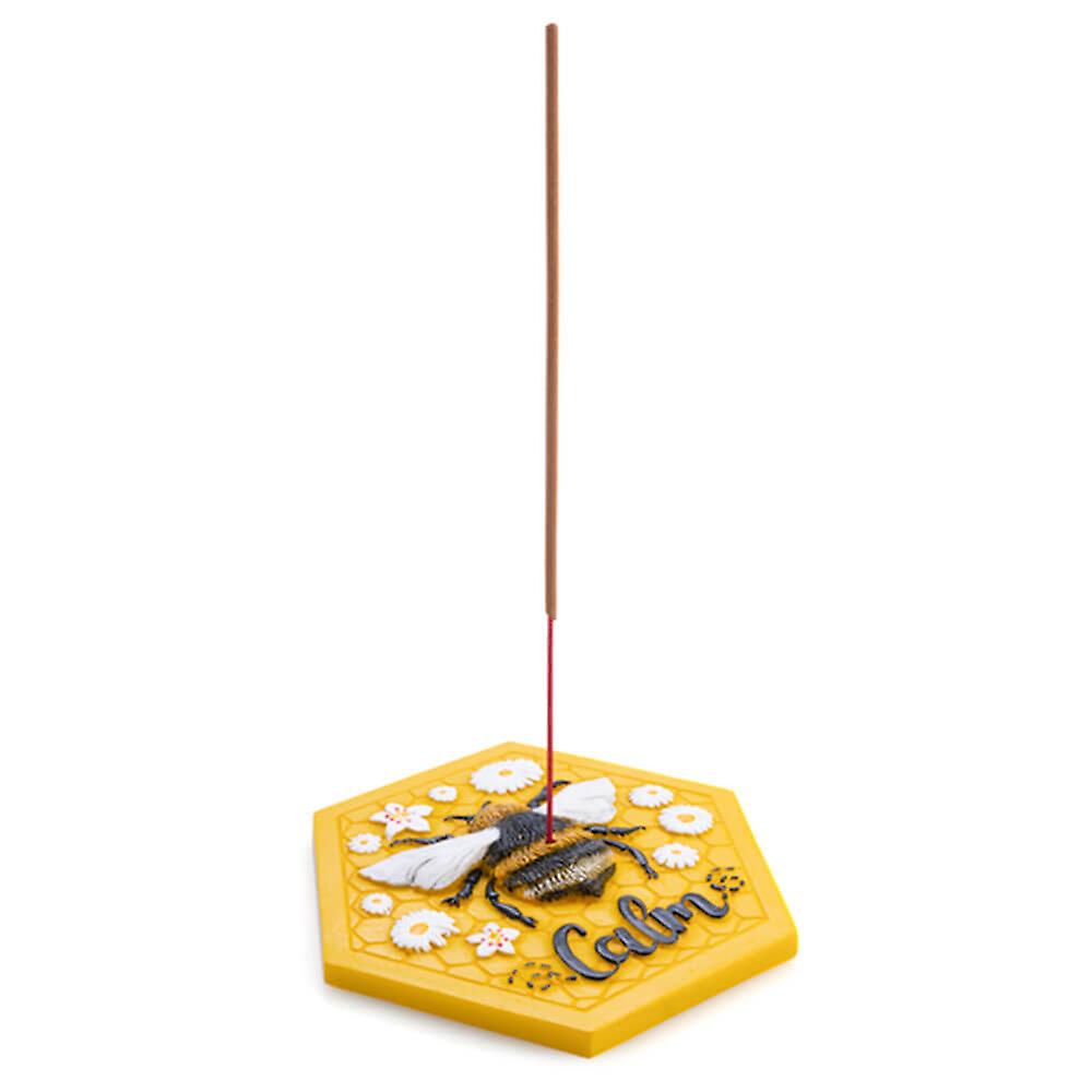 JoyBee Bee Calm Flat Hexagonal Incense Burner with Embossed Honeycomb Pattern
