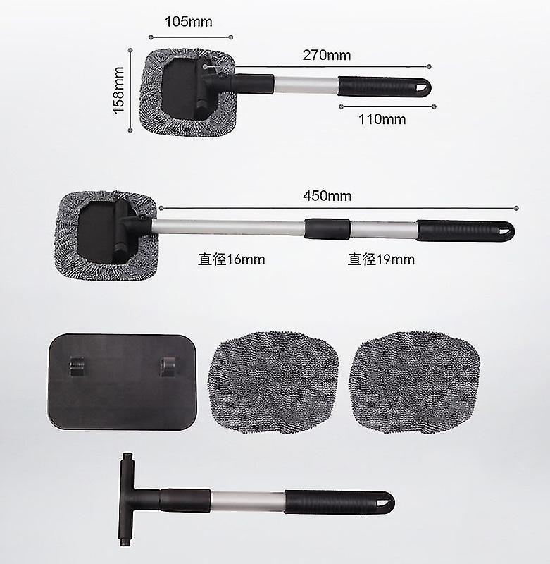 Windscreen Cleaning Tool With Handle Glasses Cleaning Tool Kit Long Handle Glasses Cleaner Tool