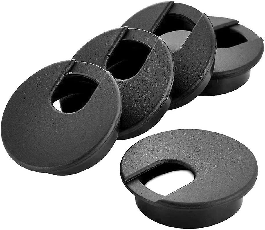 12PCS 50mm /2" Plastic Cable Cover for Desk Table Cord Grommet Hole Desktop Computer Desk Surface Port Cable Organizers Black