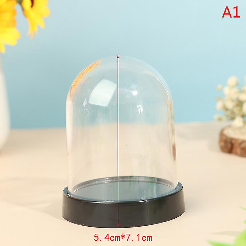 Round Ellipse Dust Bell Cover Plastic Display Box Figurine Miniature Craft Decor