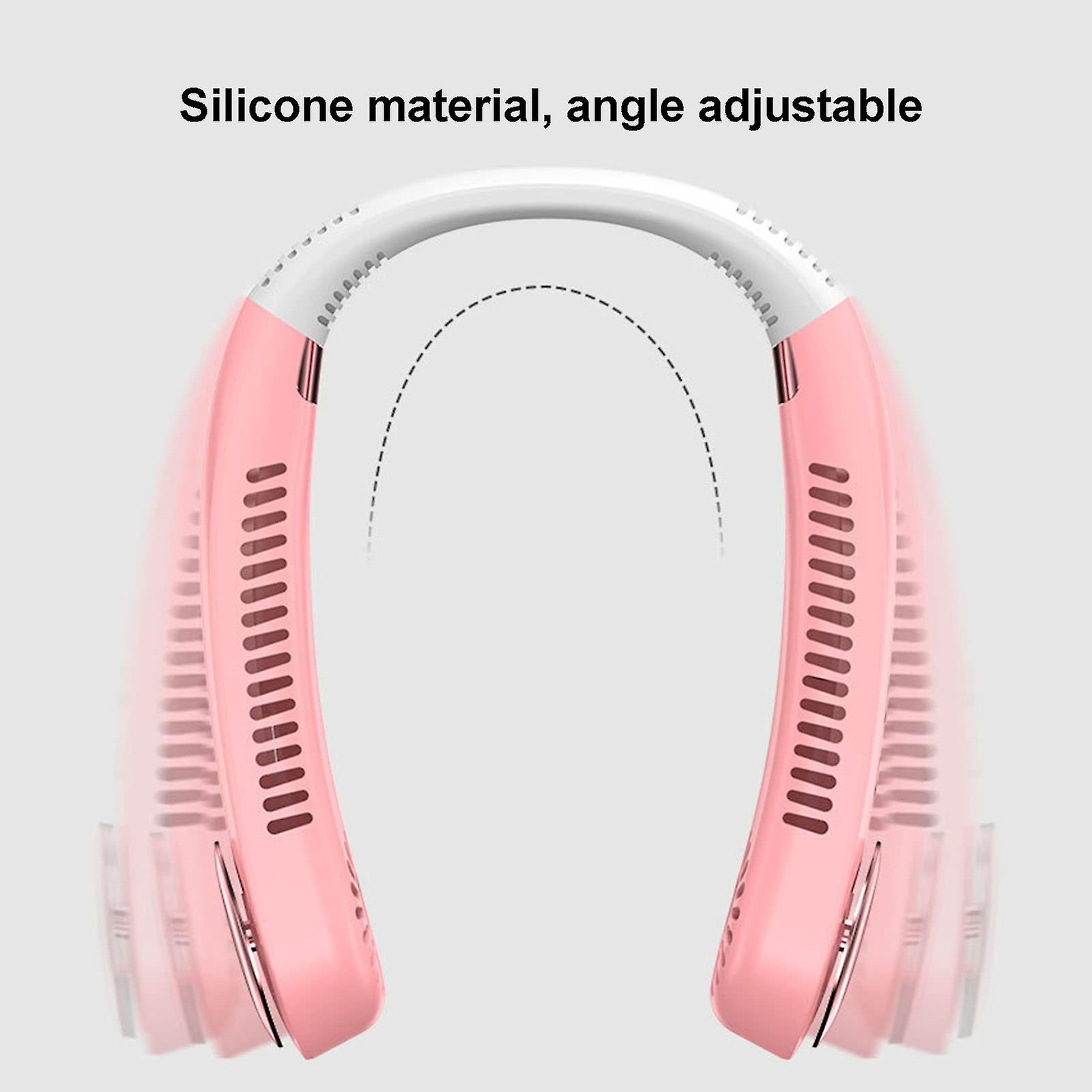 Adjustable Portable Usb Neck Fan (pink)