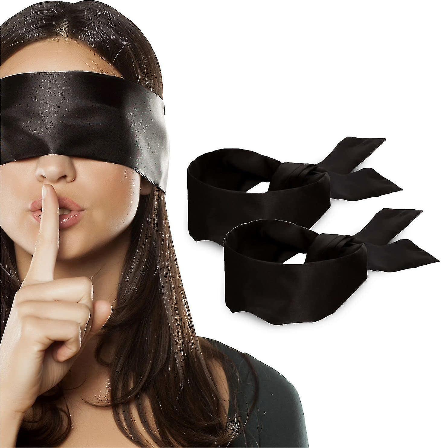 2 Pcs Satin Blindfold Eye Mask Sleep Mask Soft Satin Eye Cover Silk Sleeping Mask Valentine Gift 160