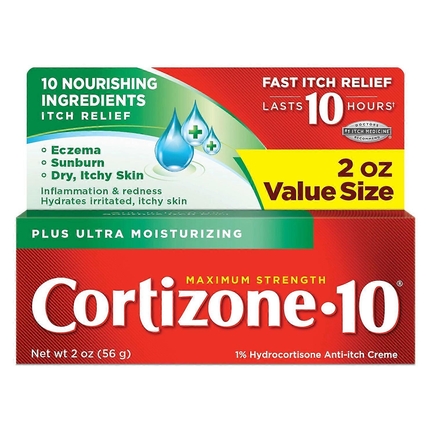 Cortizone-10 Plus 超保湿霜,最大强度,2 盎司