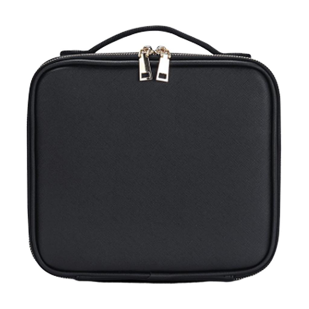 Multi-function PU Leather Cosmetic Bag Makeup Nail Tattoo Black Small