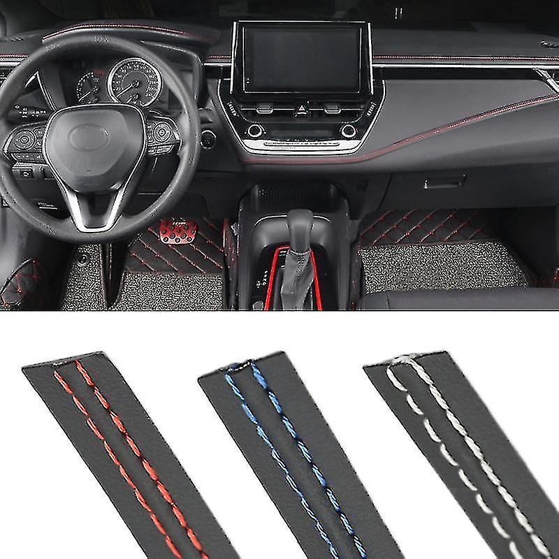 Car Pu Leather Decoration Line Interior Dashboard Self-adhesive Moulding Trim Car Style Diy Woven Line 1.5cm Width