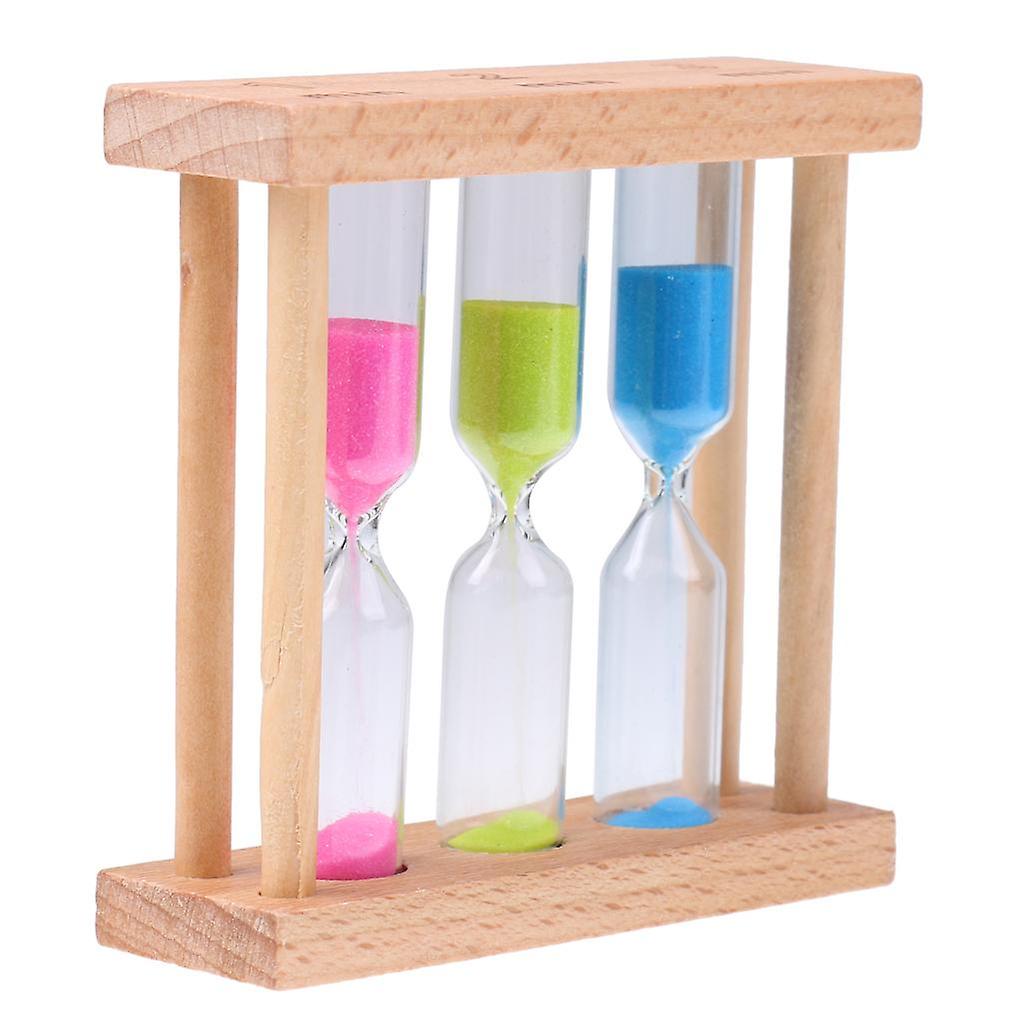 Tri v jednom drevené hodiny s pieskovým pieskom tri v jednom 1 + 2 + 3 minúty