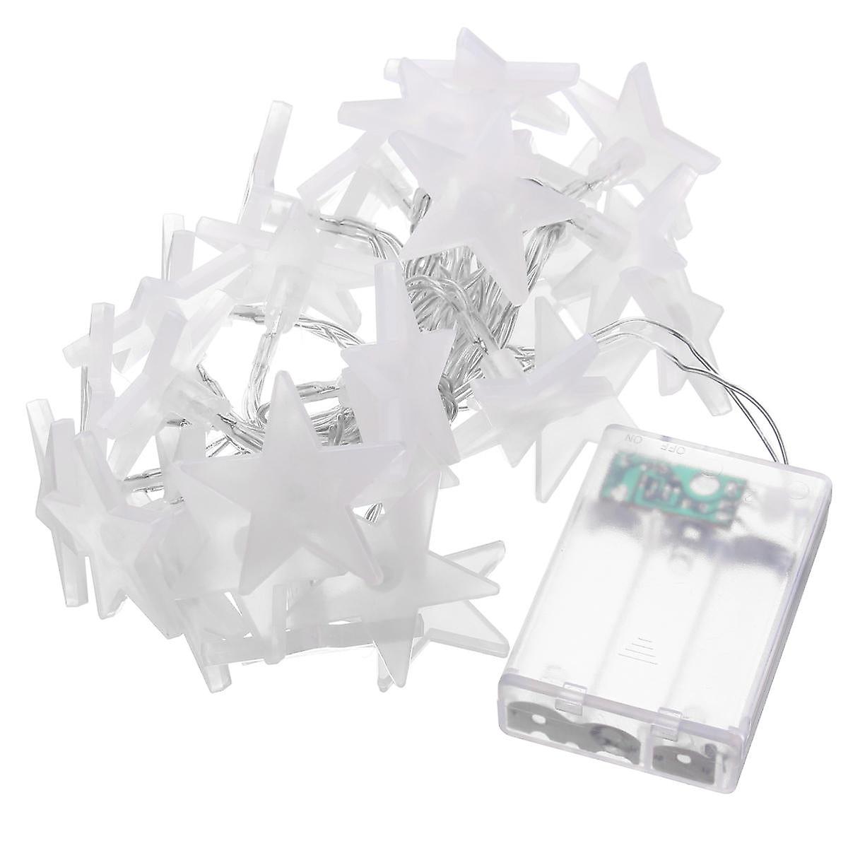Battery Powered 3.3m 30 Leds Frosted Five Stars Fairy String Lights For Christmas Wedding Decor