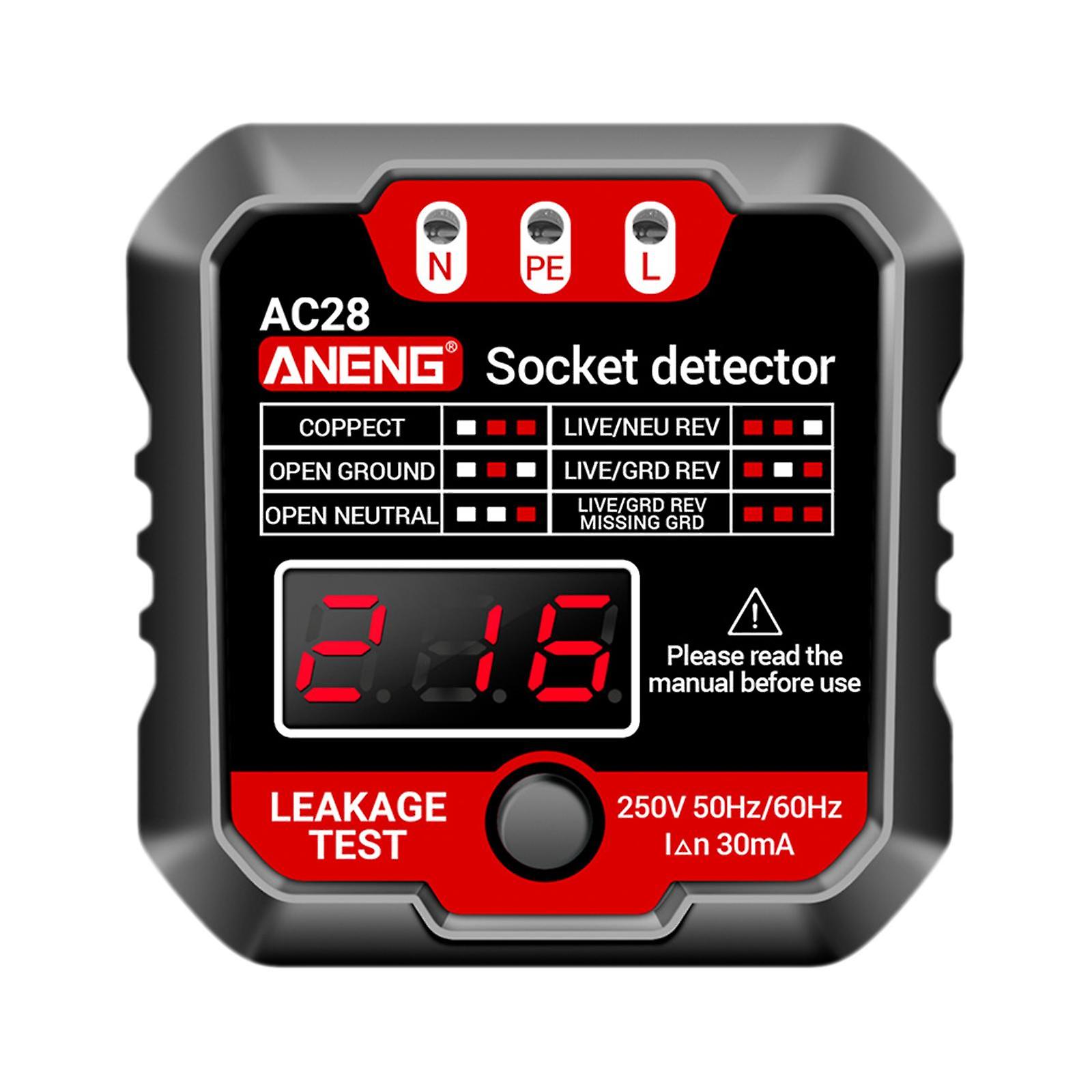 Outlet Tester Finders Electric Electroscope Meter Digital Socket Tester Balck