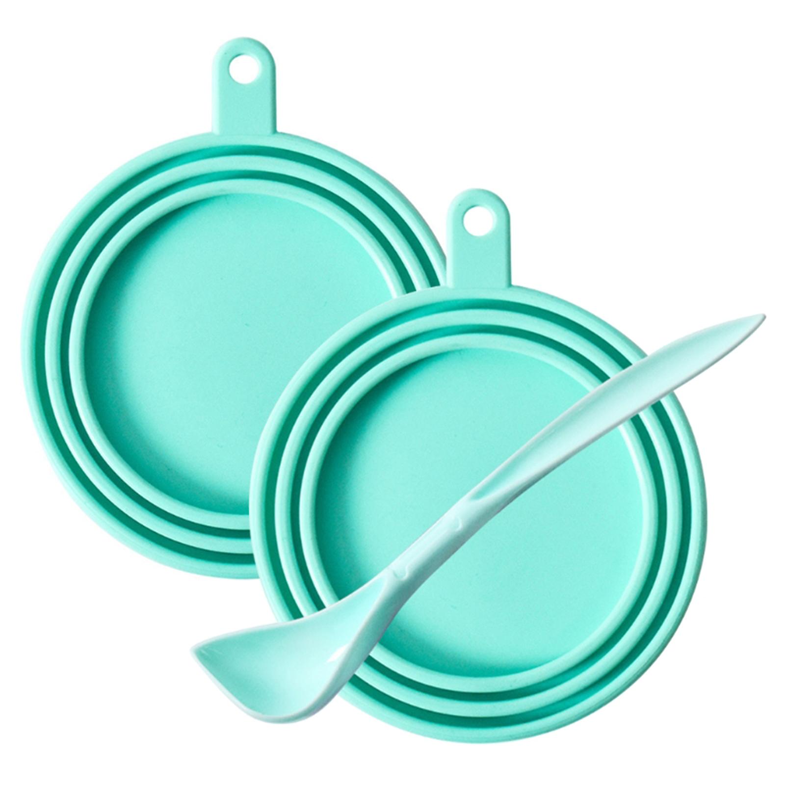 Cat Food Can Covers Lids And Spoon Standard Size Can Tops With Spoons For Keeping Food Fresh Longer