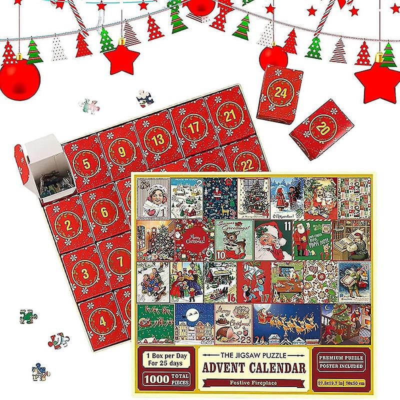 24pcs Christmas Advent Calendar Cartoon Puzzle For Kids Adults Advent Calendar X