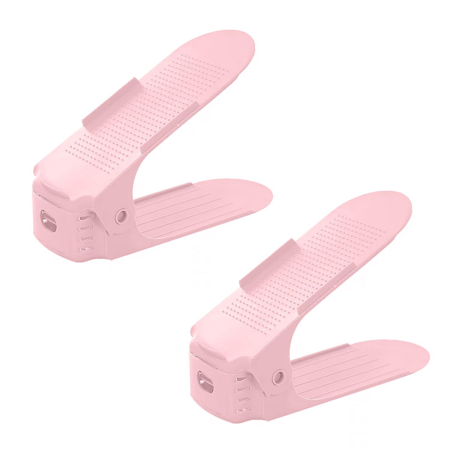 2Pcs Shoe Rack Double-Layer Shoe Holder Detachable Design Shoe Organizer for Household Dormitory