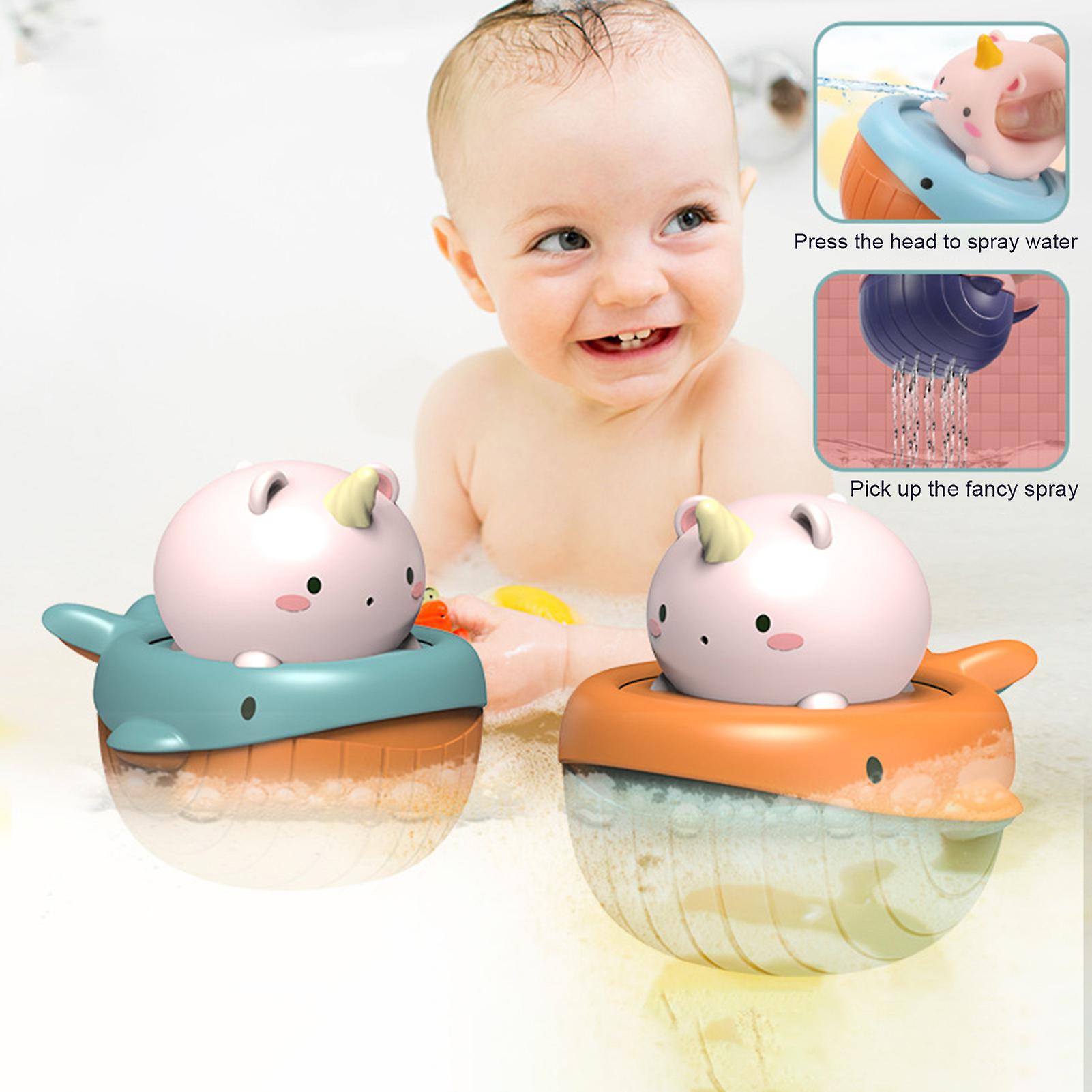 Baby Windup Shower Bath Toy Cartoon Rabbit Whale Water Play Toy