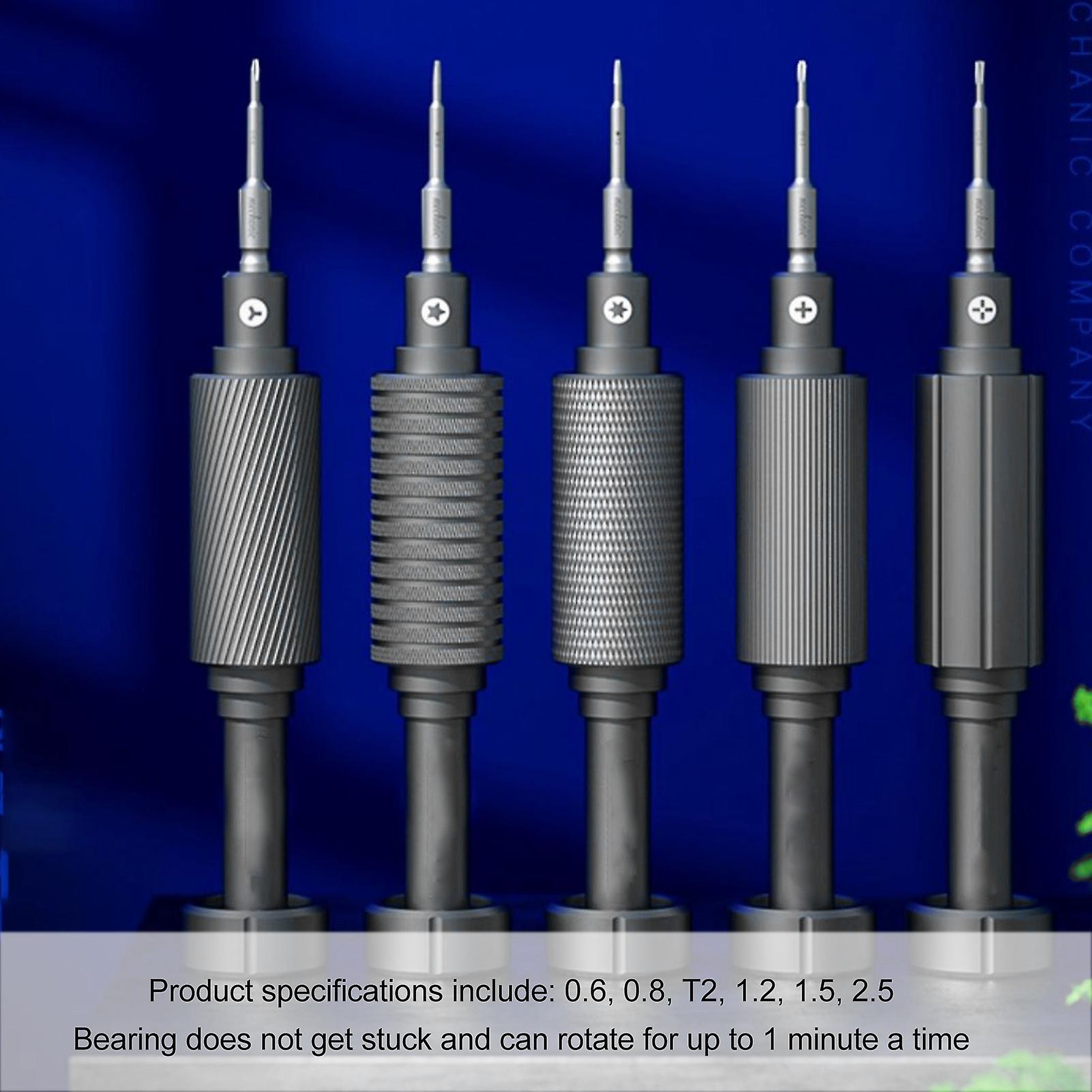6pcs Magnetic Screwdriver Set for Phone, Wear-resistant, 0.6 / 0.8 / T2 / 1.2 / 1.5 / 2.5