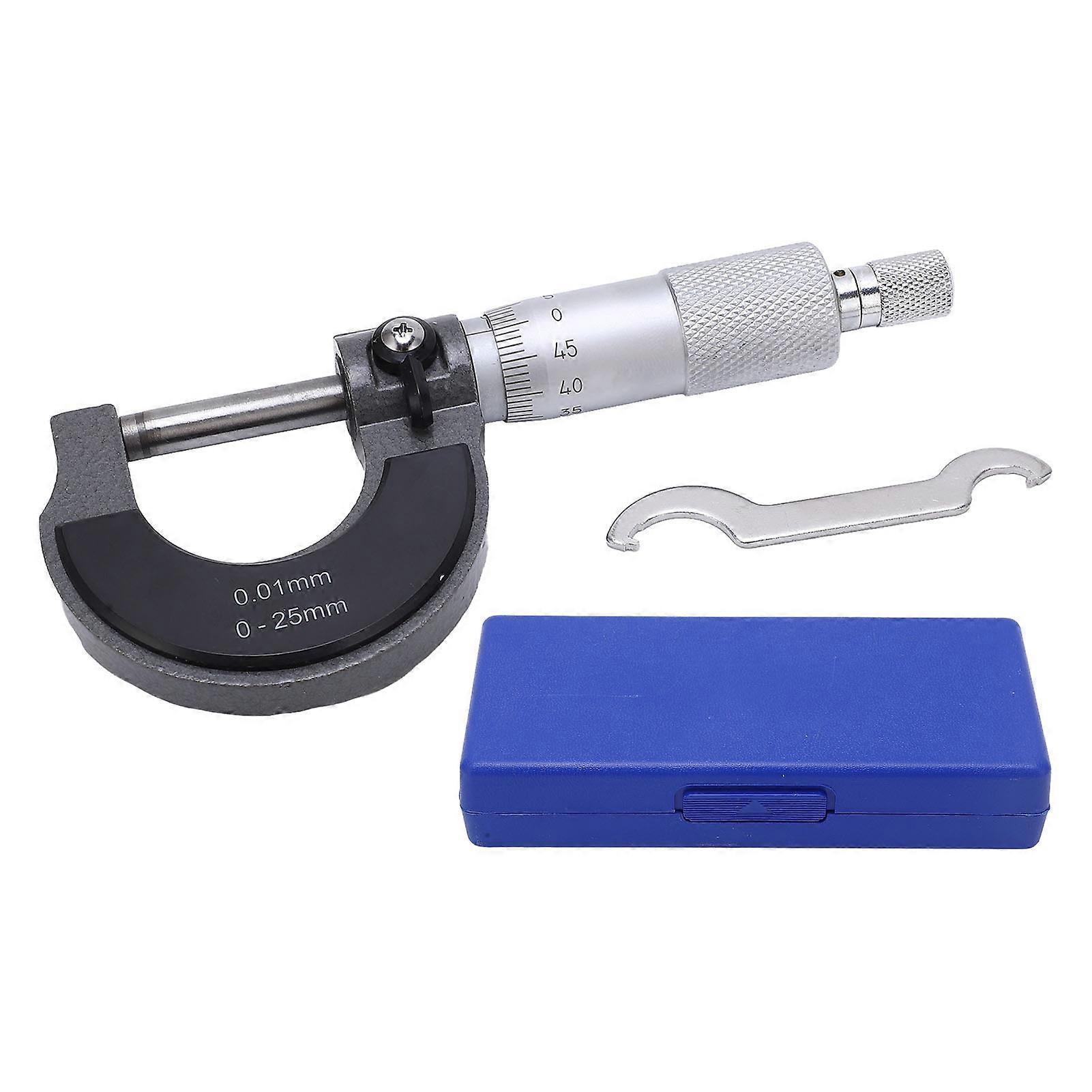 Micrometer, Accurate Measurement Portable Micrometer Caliper Thickness Gauge, Measurement Accuracy 0.01mm, Aluminum Alloy Surface (0-25)