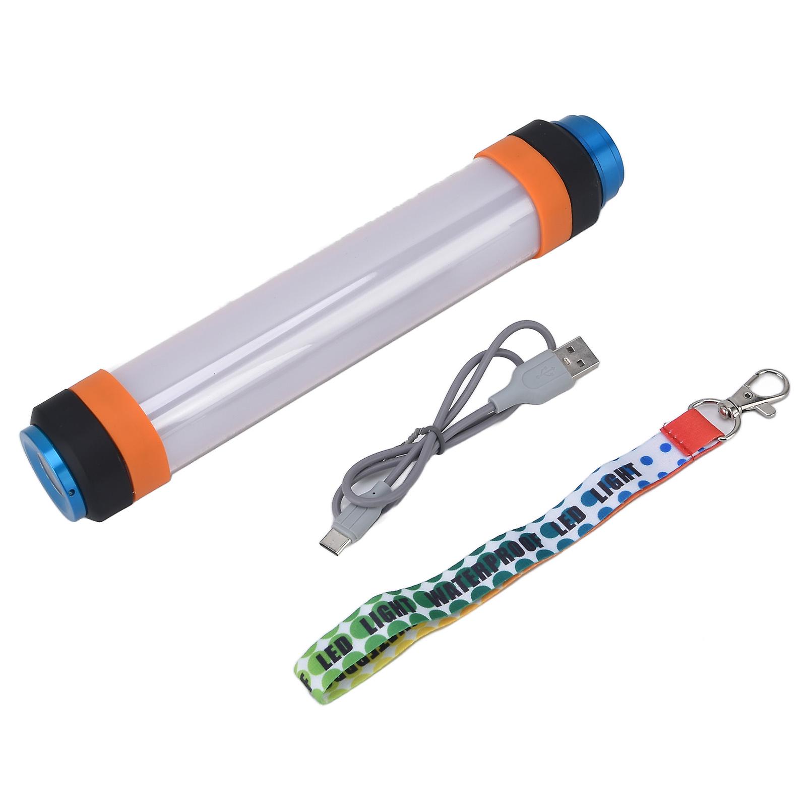 Waterproof USB-Rechargeable LED Flashlight for Camping with Multi-Mode Lighting