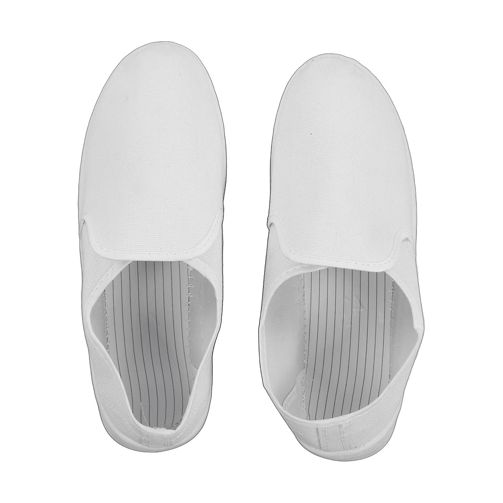 Static Proof Shoes PVC Canvas Safe Comfortable for Electronics Factory Dust Free Workshop White 44