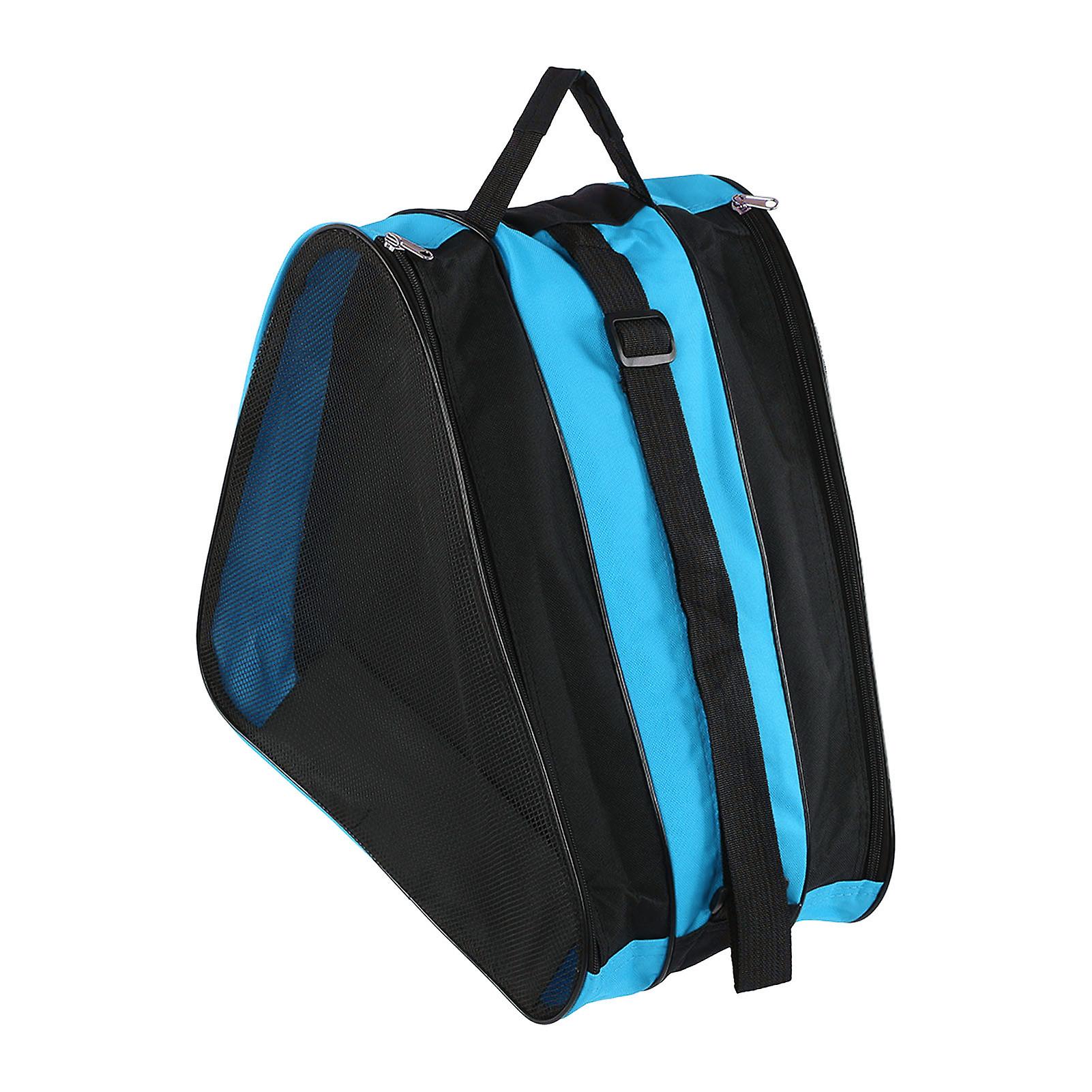 Skates Bag Thickened 3 Layers Triangle Waterproof Roller Skates Bag with Adjustable Strap for Outdoors Blue