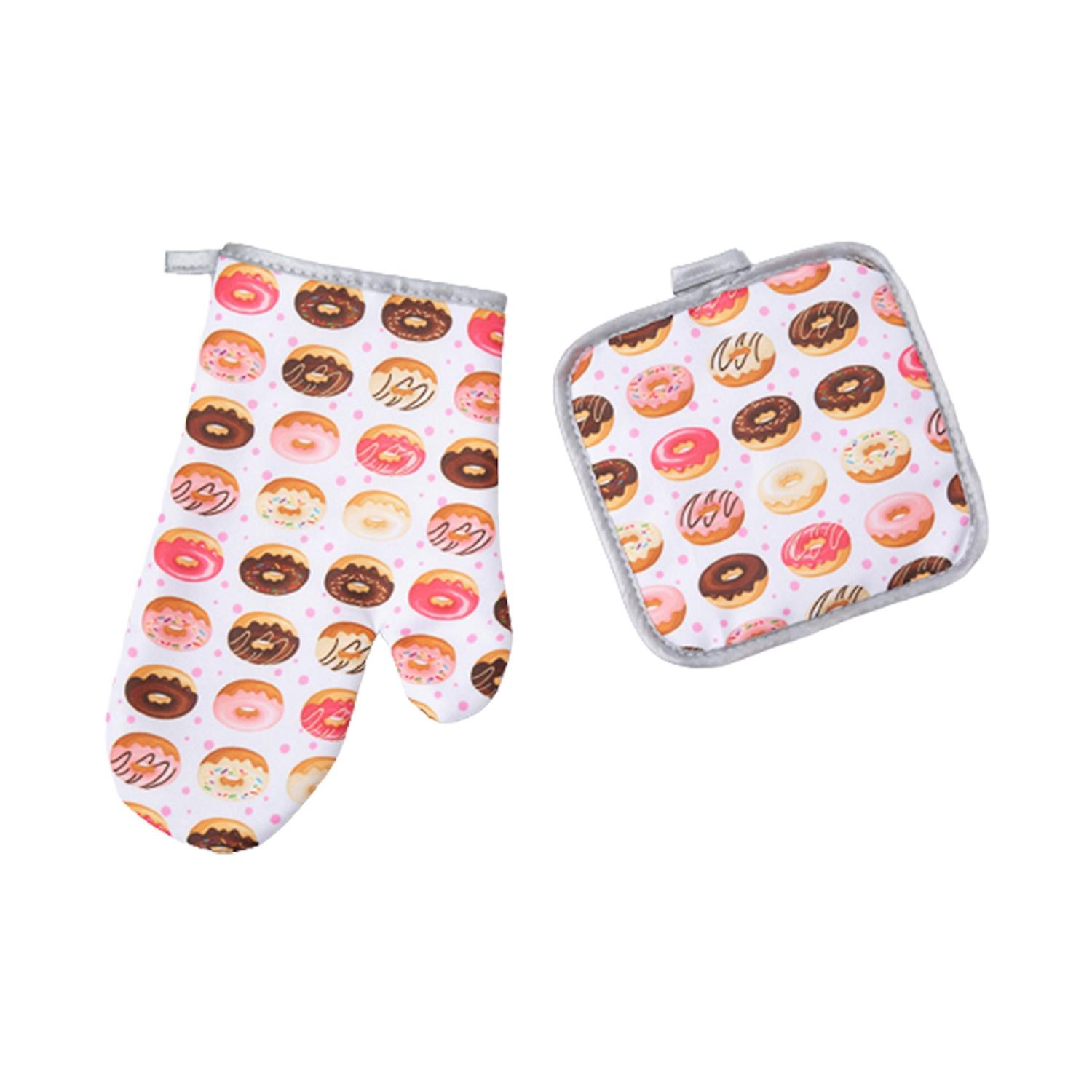 1 Set Heat Insulation Anti-scalding Glove Comfortable Wearing Cotton Practical More Thicken Oven