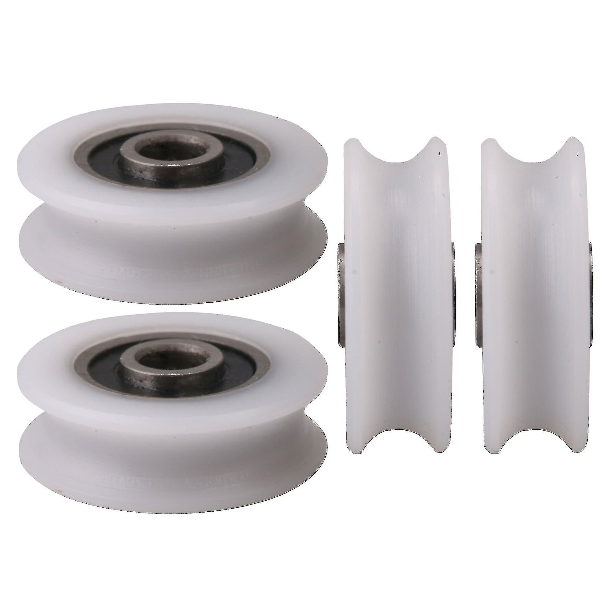 4 قطع 4x20x6.5x7.4mm أبيض الداخلية ضياء 4 مم U- الأخدود النايلون بكرة عجلة لانزلاق الباب A-YUHAO