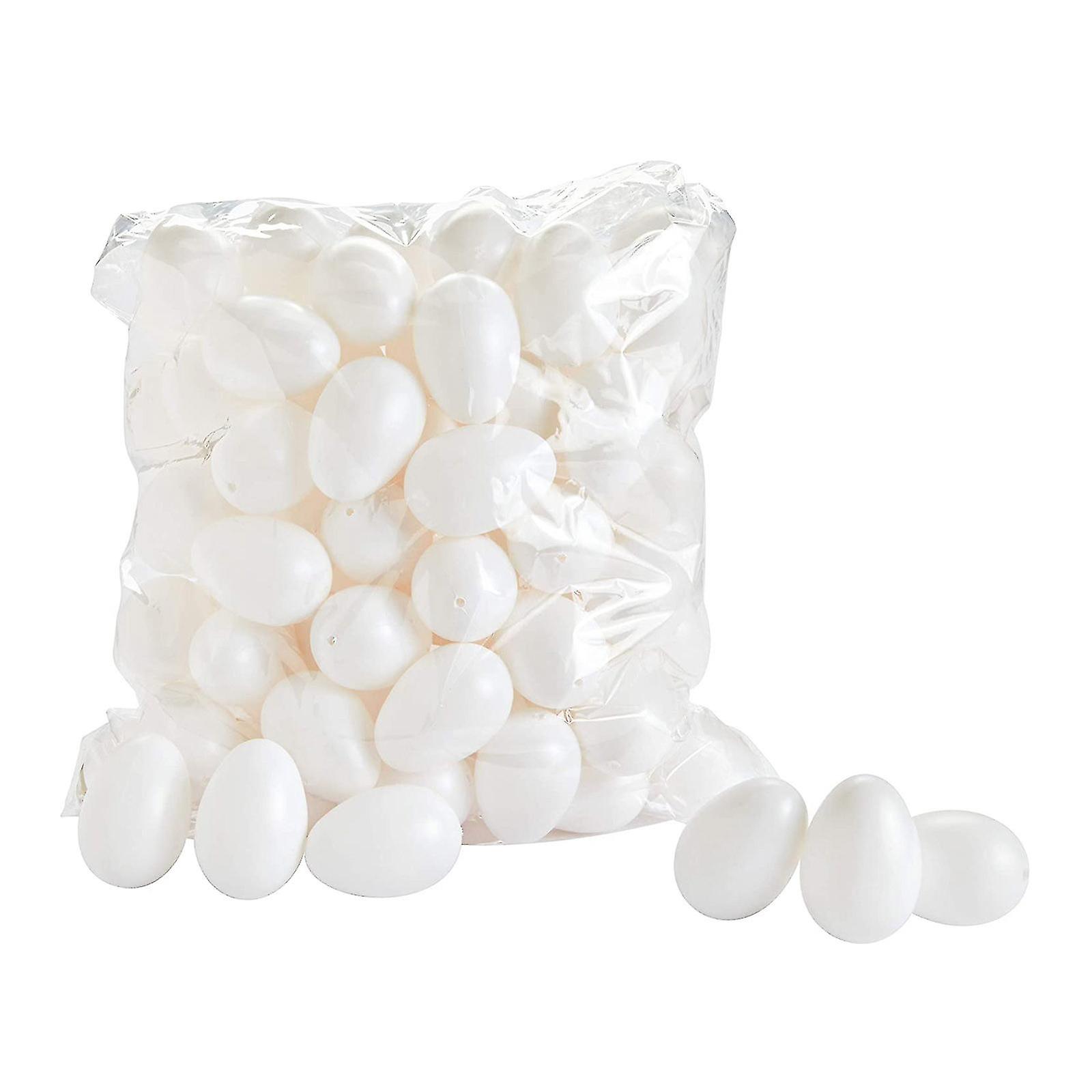 50 Decorative Eggs 6 Cm Plastic Eggs Decorating Home Decoration White