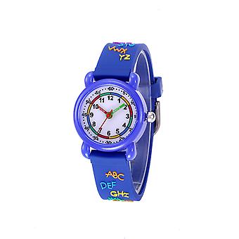 SUJI 3D Kids Watch, Cute Cartoon Alphabet Printed Silicone Strap, Waterproof Watch for Girls and Boys 2-12 Years Old, Best Gift for KidsBlue