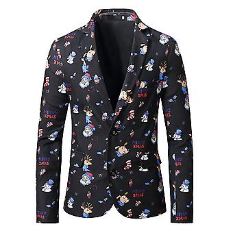 Youthup Mens Christmas Santa Claus Elk Print Slim Fit Suit...